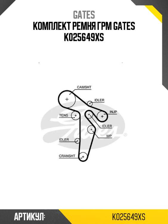 Комплект ремня грм gates k025649xs