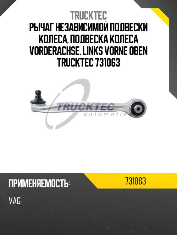 Рычаг независимой подвески колеса, подвеска колеса vorderachse, links vorne oben trucktec 731063