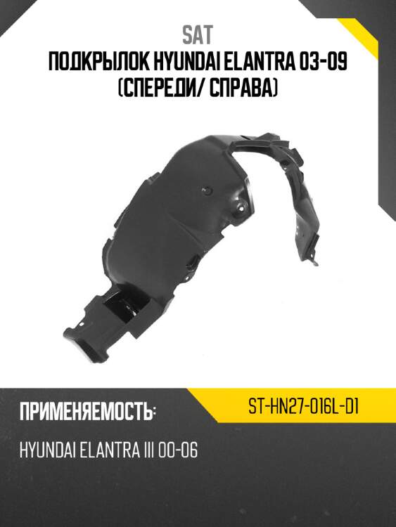 Подкрылок hyundai elantra 03-09 спереди sat st-hn27-016l-d1